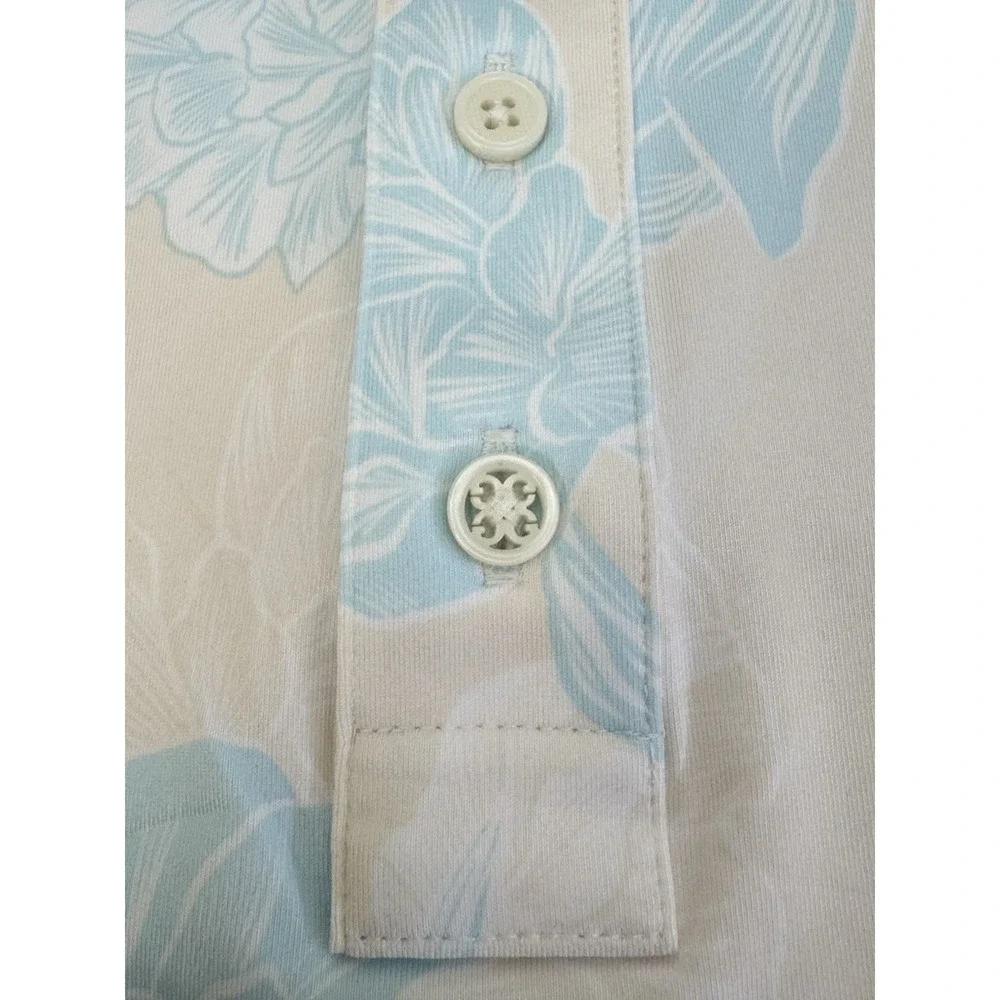 NWT G/Fore Stamped Floral Jersey Golf Polo Shirt Beige/ Stone Size XXL $120 - Picture 11 of 12